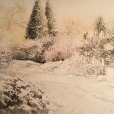 paesaggio invernale, acrilico su tela